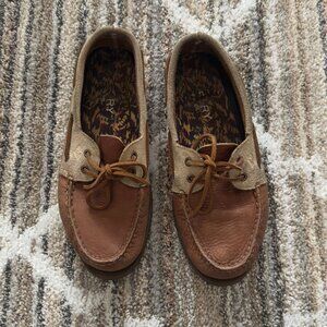 Sperry Brown Leather Boat Shoes Size 10